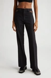 Dion Lee Cutout Wool Straight Pants In Black