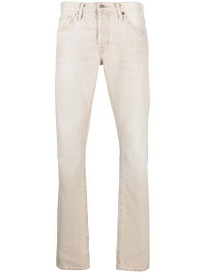 Tom Ford Straight-leg Slim-cut Jeans In Neutrals