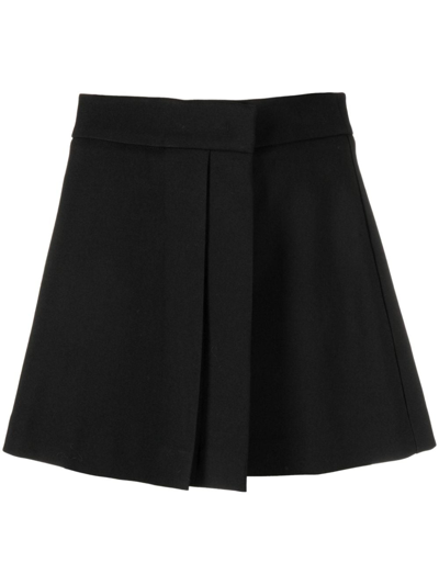 Blumarine High-waisted Pleated Skirt In Black