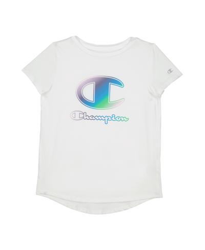 Champion Big Girls Dolman Short Sleeve Top With Wrap Script In White