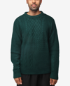 X-ray Men's Crewneck Mixed Texture Sweater In Forest Green