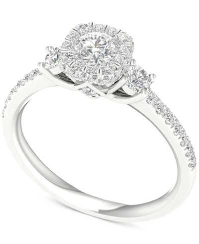 Macy's Diamond Halo Engagement Ring (1 Ct. T.w.) In 14k White Gold