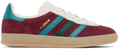 Adidas Originals Gazelle Indoor Man Sneakers Burgundy Size 11.5 Soft Leather In Red