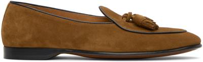 Ralph Lauren Tan Belvin Tassel Slippers In Cacao