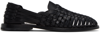 Ralph Lauren Black Hand-woven Loafers In Blk