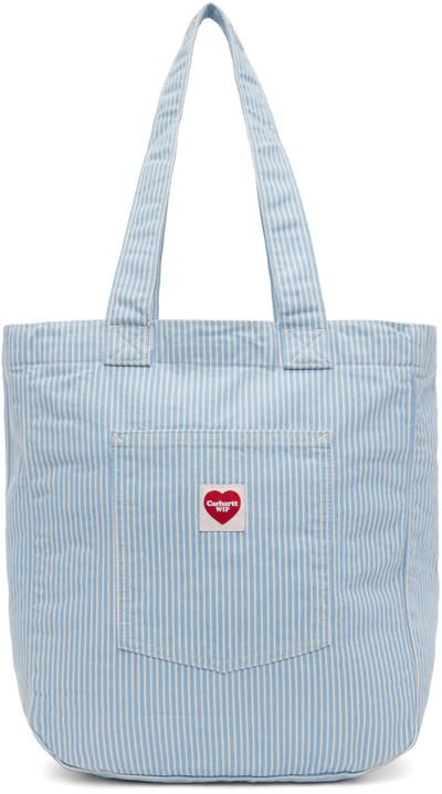 Carhartt Blue & White Terrell Tote In 1on Bleach / Wax