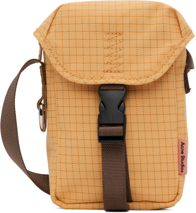 Acne Studios Ayden Ripstop Cross-body Bag In Cl2 Yellow/brown