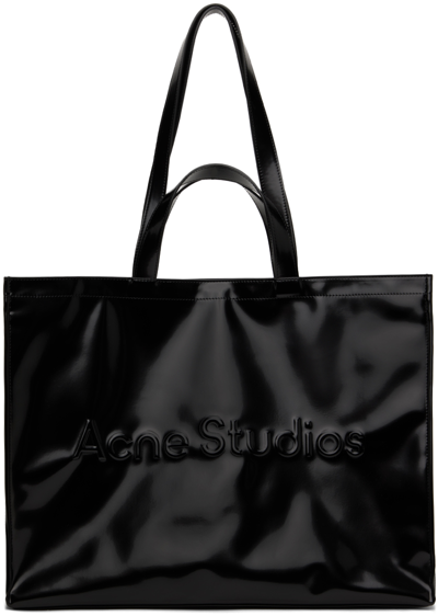 Acne Studios Black Logo Tote In 900 Black