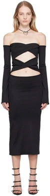 Lado Bokuchava Black Bandage Midi Dress In Black