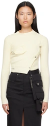 Feng Chen Wang Off-white Ribbed Sweater In White
