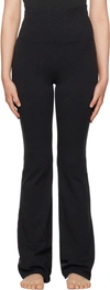 Skims Black Cotton Jersey Foldover Lounge Pants In Multi