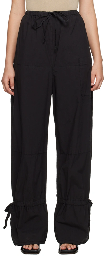 Lemaire Drawstring Parachute Pants In Black