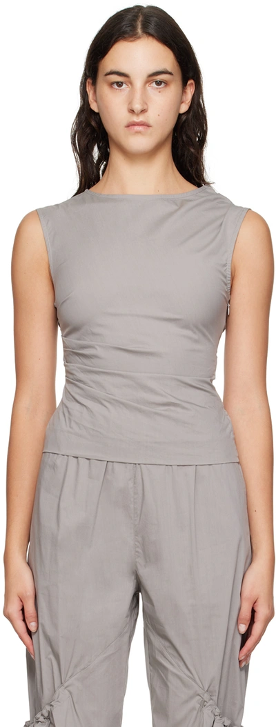 Wynn Hamlyn Grey Monica Tank Top In Light Grey