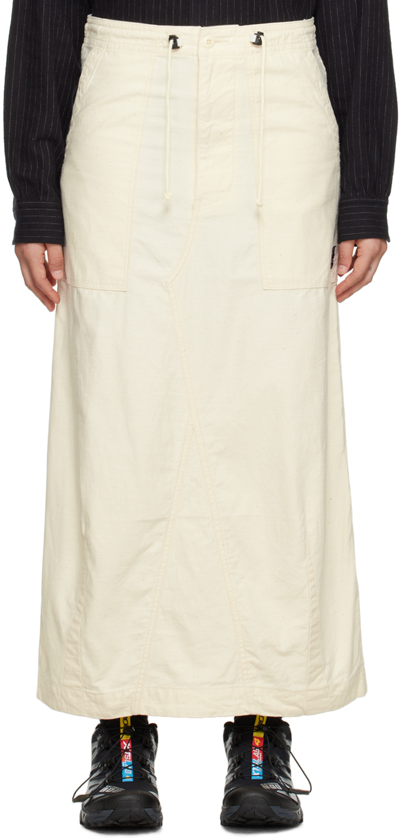 Needles Off-white String Fatigue Midi Skirt In A-white