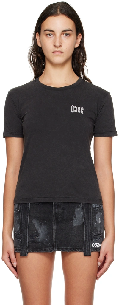 032c Black Kepler System T-shirt In Faded Black