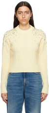 GOLDEN GOOSE OFF-WHITE CROPPED SWEATER