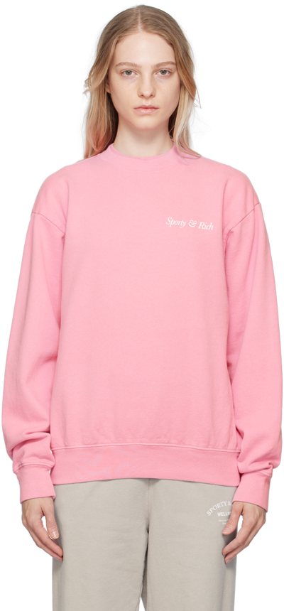 Sporty And Rich Sporty & Rich 'health And Wellness Club' Sweatshirt In Pink
