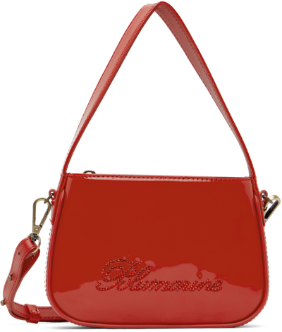 Blumarine Patent Leather Top Handle Bag In Red