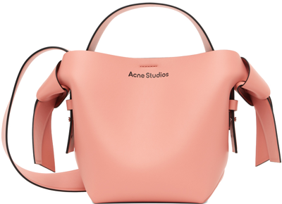 Acne Studios Mini Musubi Leather Top Handle Bag In Ad Salmon Pink
