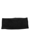 Portolano Honeycomb Stitch Cashmere Headband In Black