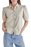 STEVE MADDEN PRETTY SLEEVE FAUX LEATHER SHIRT