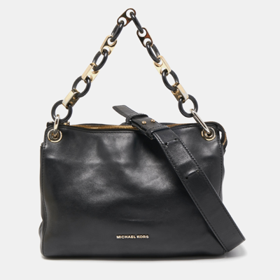 Pre-owned Michael Kors Black Leather Raven Shoulder Bag