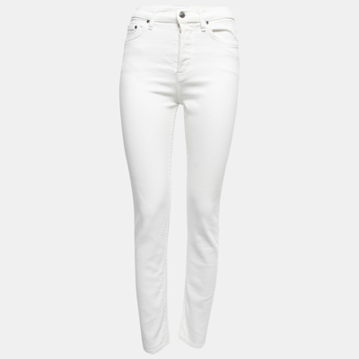 Pre-owned Cotton Citizen White Denim Medium Rise Slim Fit Jeans S Waist 25"