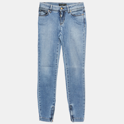 Pre-owned Dolce & Gabbana Blue Washed Denim Skinny Jeans S Waist 27"
