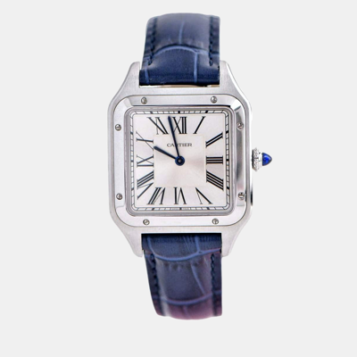 Pre-owned Cartier Santos-dumont Watch Large Model Wssa0022 In White