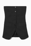 Cos Tailored Waistcoat Bustier In Black
