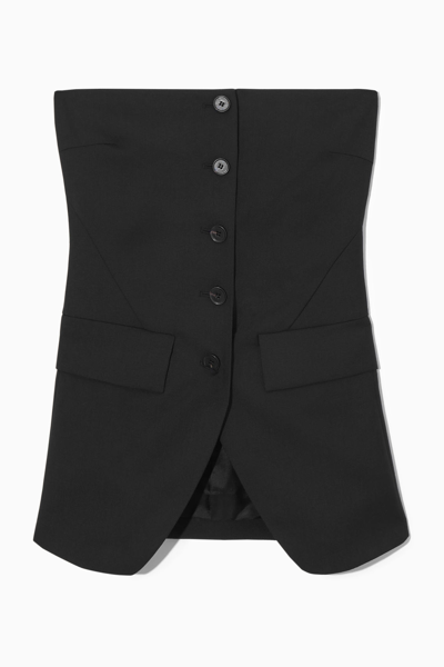 Cos Tailored Waistcoat Bustier In Black