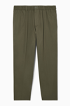 Cos Tapered Elasticated Trousers In Green