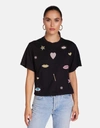 Lauren Moshi X Rue X Crystal Glam In Black