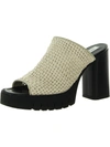 Steve Madden Fayth Womens Leather Slip-on Mule Sandals In White