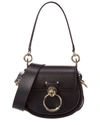 CHLOÉ TESS SMALL LEATHER & SUEDE SHOULDER BAG