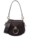 Chloé Chloe Woman Black Leather And Suede Small Tess Handbag In Black