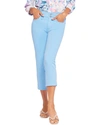 Nydj Chloe Hollywood Leaf Print Side Slit Capri Jeans In Blue