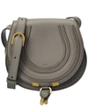 Chloé Marcie Small Saddle Bag In Grey