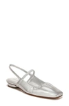 Vince Venice Metallic Slingback Ballerina Flats In Warm Silver