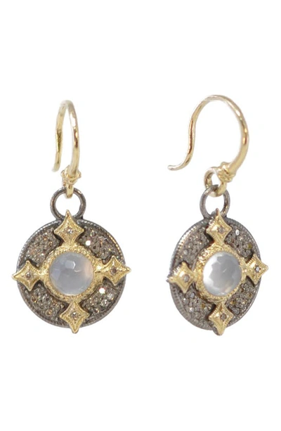 Armenta Women's Old World Crivelli 18k Gold, Sterling Silver, Champagne Diamond & Chalcedony Drop Earrings