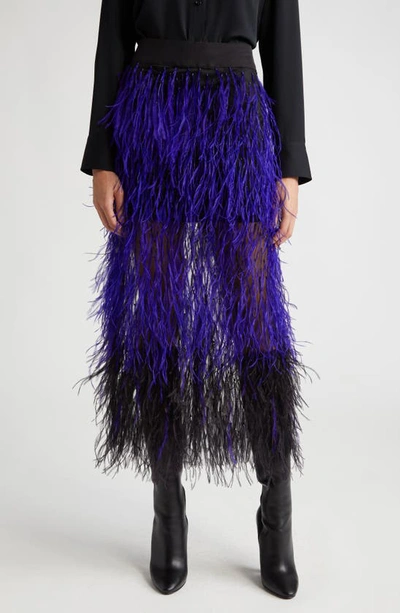 Aliétte Feather Midi Skirt In Purple