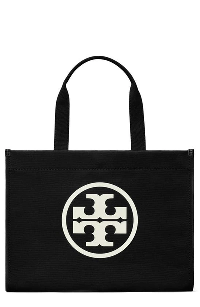 Tory Burch Ella Canvas Tote In Black