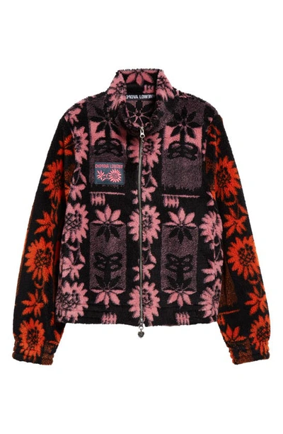 Chopova Lowena Black Sunflower Jacket In Pink And Orange