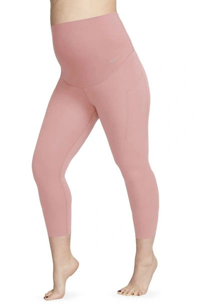 Nike Women's Zenvy (m) Gentle-support High-waisted 7/8 Leggings With Pockets (maternity) In Pink Stardust