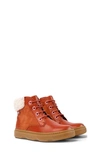 Camper Lace-up Leather Boots In Medium Red