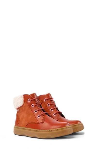 Camper Kids' Lace-up Leather Boots In Red