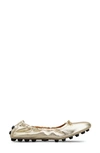 Tod's Women's Gommini Metallic Leather Ballerina Flats In Yellow