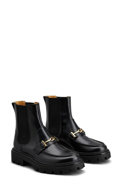 Tod's Women's Pull On Hardware Chelsea Booties In Black