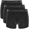 Tommy Hilfiger Set Of Three Organic Cotton-blend Boxers In Black