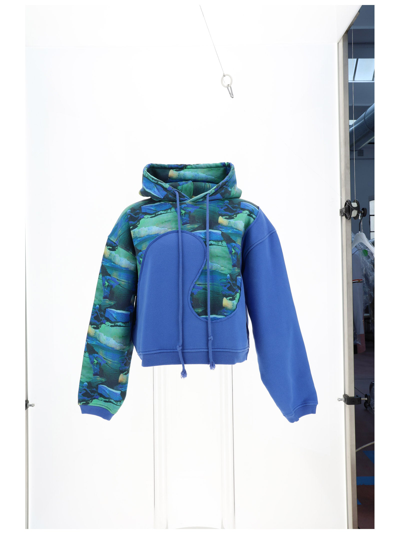 Erl Hoodie Aus Einem Baumwollgemisch In Blue